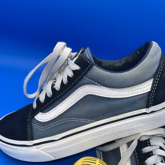 Vans Black Suede Blue Mens 6 Off The Wall Sneakers Womens 7.5 E Skater Walking - Picture 2 of 13